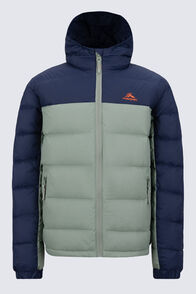 Macpac Kids' Halo Hooded Down Jacket, Navy/Hedge Green, hi-res