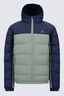 Macpac Kids' Halo Hooded Down Jacket, Navy/Hedge Green, hi-res