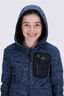 Macpac Kids&rsquo; Dune Reversible Wind Fleece, Black/Bering Sea Mountain prin, hi-res