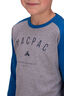 Macpac Kids' Graphic Long Sleeve Tee, Classic Blue/Grey Marle, hi-res