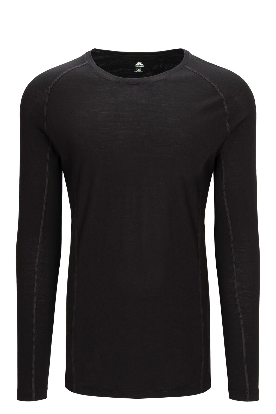 Macpac Men's 150 Merino Long Sleeve Top, Black, hi-res