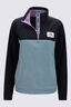 Macpac Women&rsquo;s Heritage Fleece Pullover, Black/North Atlantic, hi-res