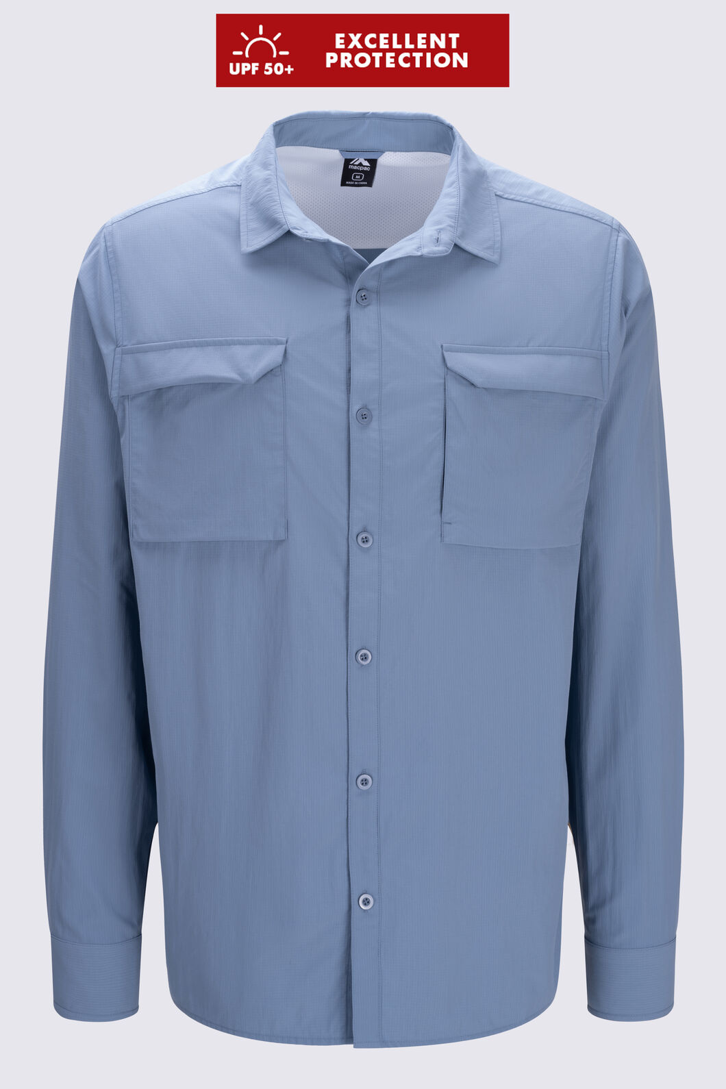 Macpac Men's brrr° Long Sleeve Shirt, Windward Blue, hi-res