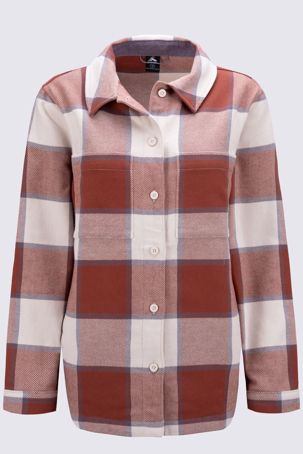 Macpac Women's Hudson Overshirt, Maple Syrup Plaid, hi-res