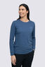Macpac Women's Vintage Embroidered Fairtrade Organic Cotton Long Sleeve T-Shirt, Oceana Marle, hi-res