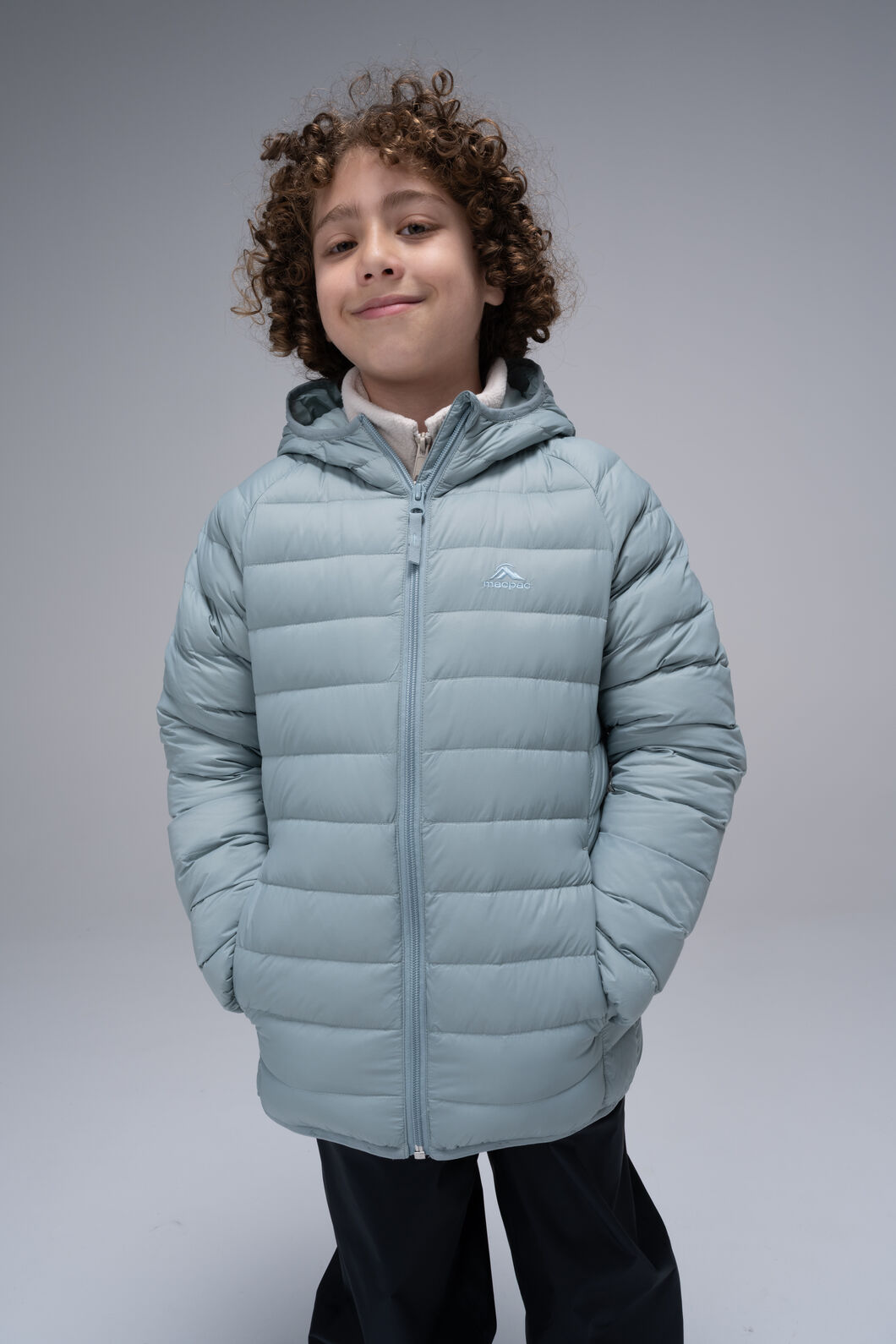 Macpac Kids' Uber Light Hooded Down Jacket, Abyss, hi-res
