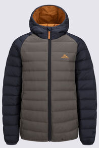 Macpac Kids' Uber Light Hooded Down Jacket, Black/Tarmac, hi-res
