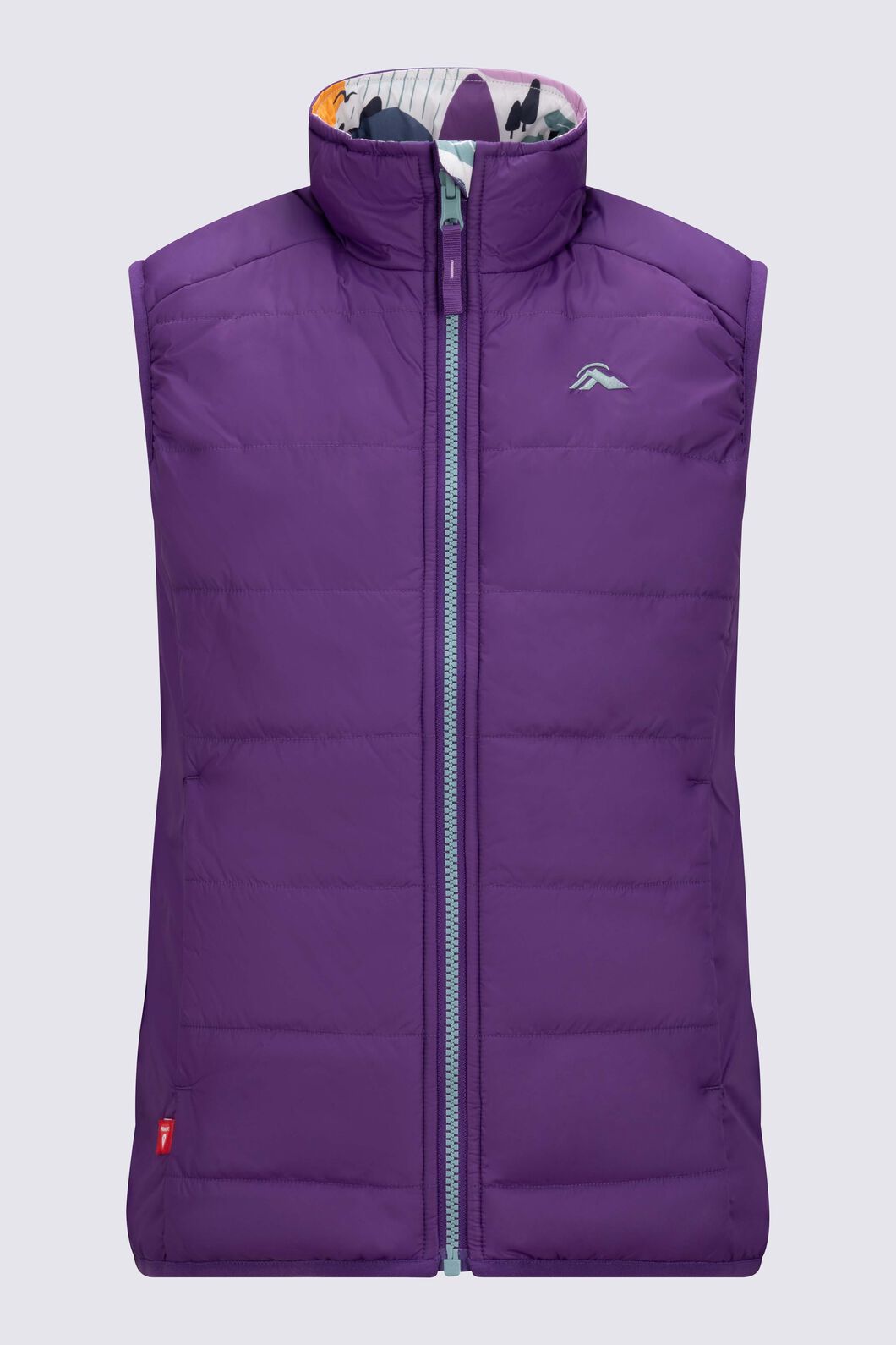 Macpac Kids' Pulsar Alpha Insulated Vest, Plum/Print, hi-res