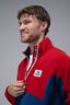Macpac Men&rsquo;s Heritage Fleece Pullover, Salsa/Navy Peony, hi-res