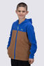 Macpac Kids' Ruru Fleece Jacket, Dazzling Blue/Toasted Coconut, hi-res