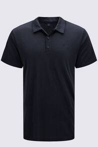 Macpac Men's Venture Merino Blend Polo, Black, hi-res