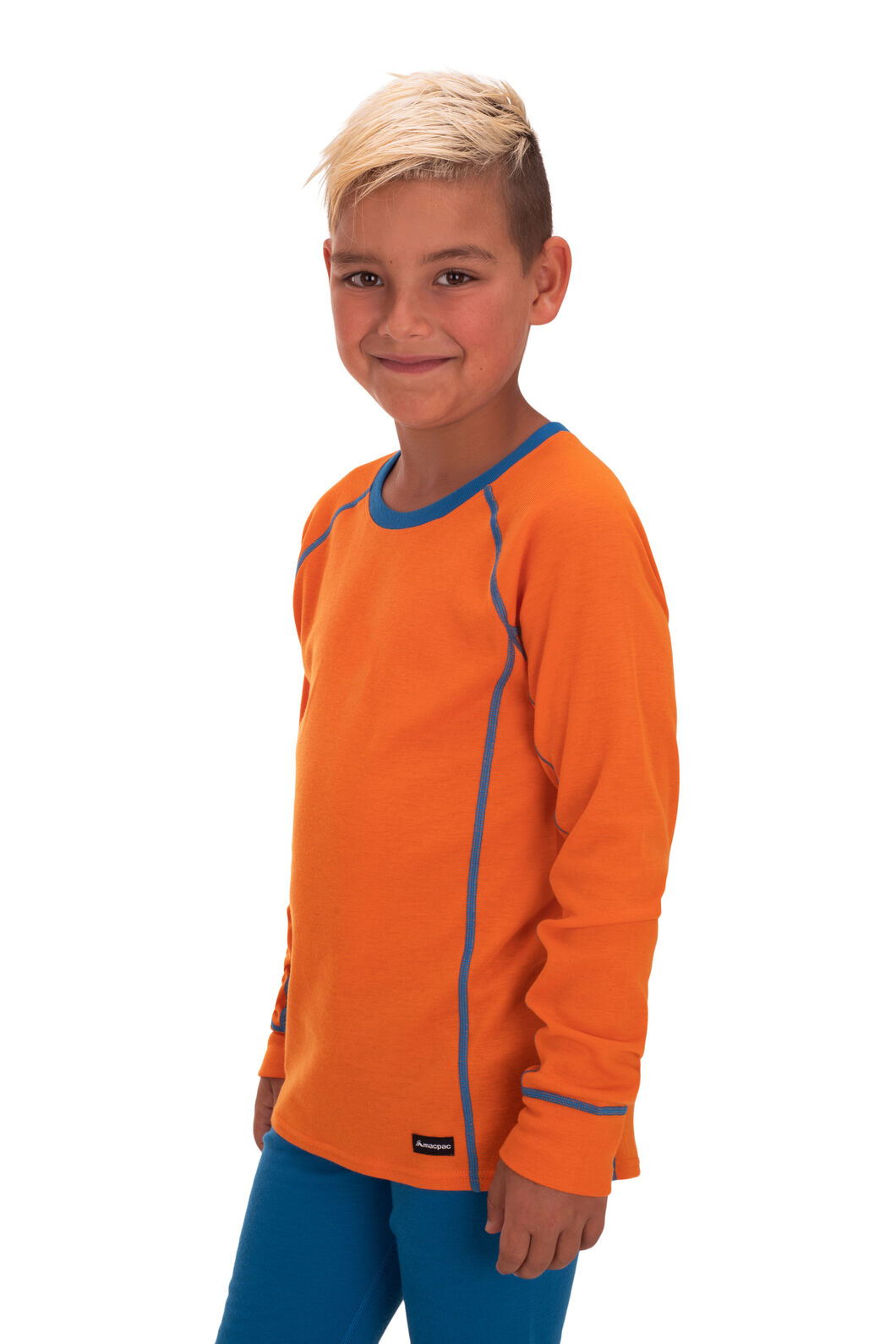 Macpac Kids' Geothermal Long Sleeve Top, Russet Orange, hi-res