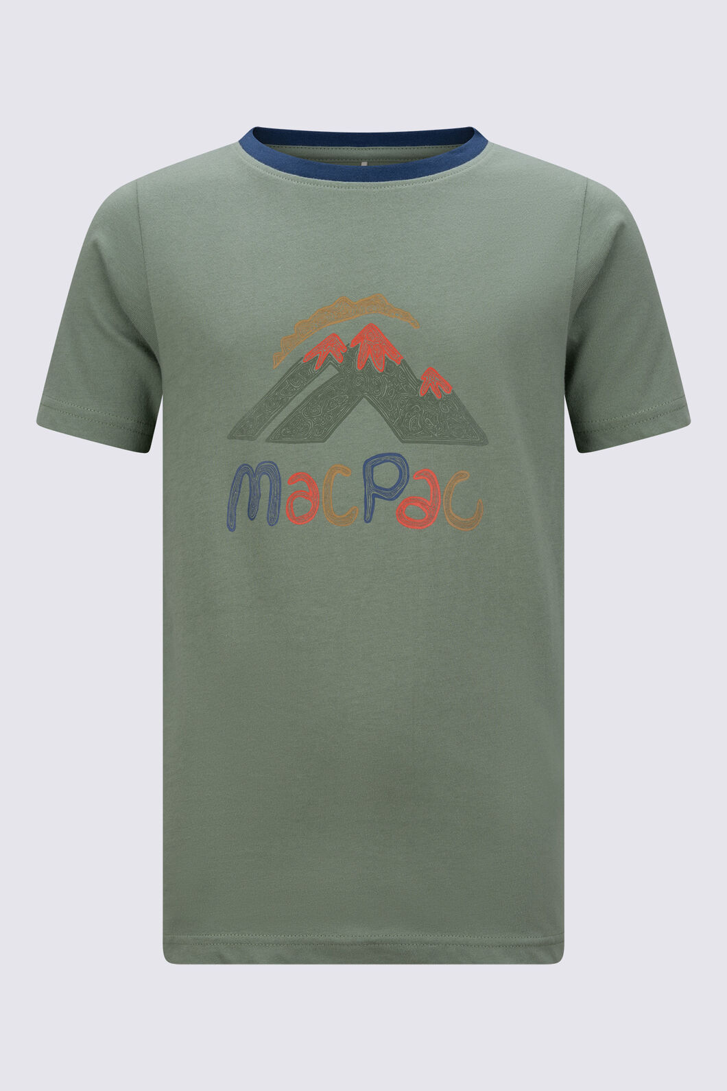 Macpac Kids&rsquo; Logo & Elements T-Shirt, Hedge Green, hi-res