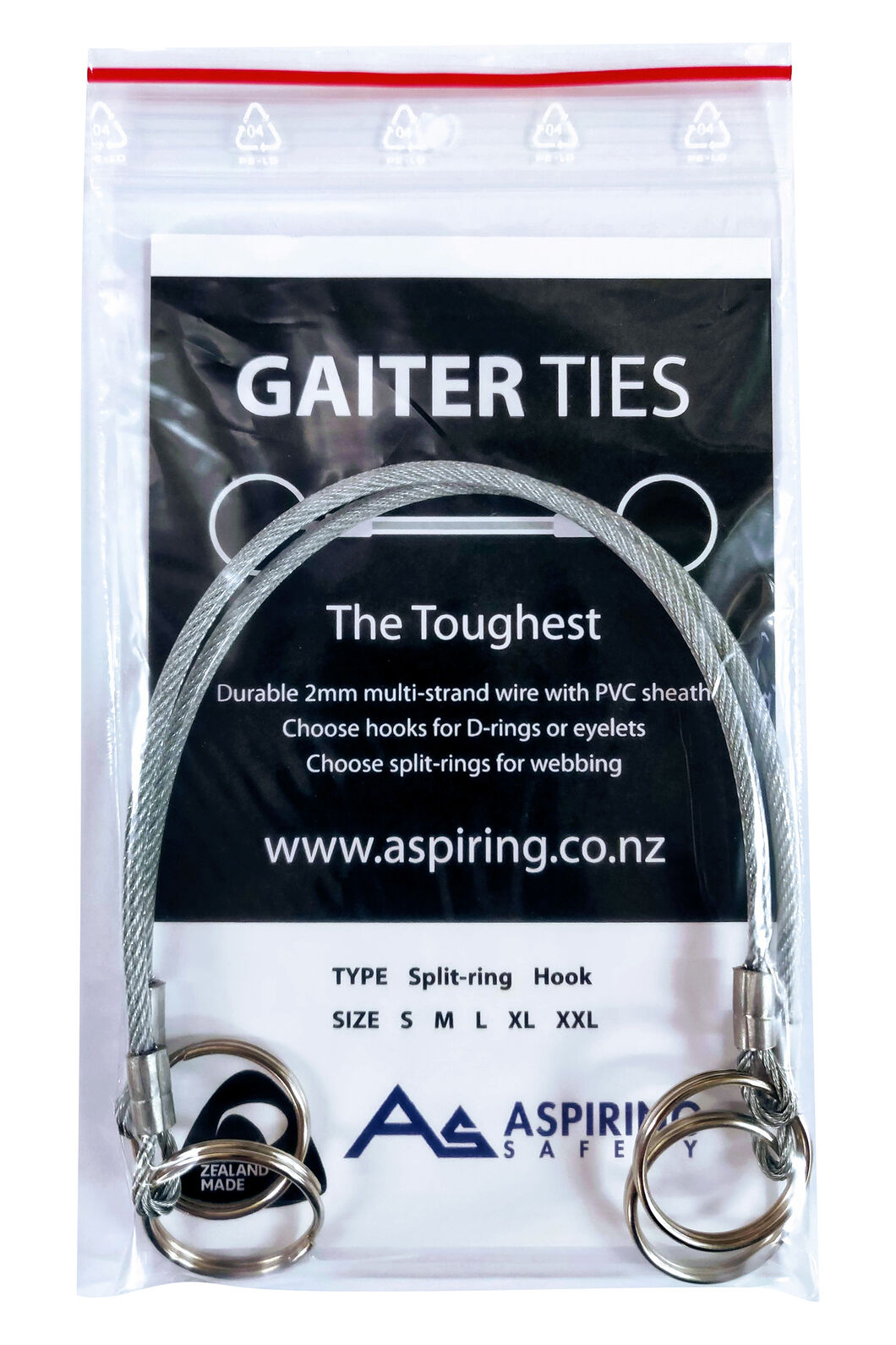 Gracias montaje Sobretodo Aspiring Safety Gaiter Ties | Macpac