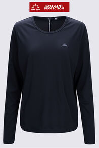 Macpac Women's Trail Long Sleeve T-Shirt, Black, hi-res