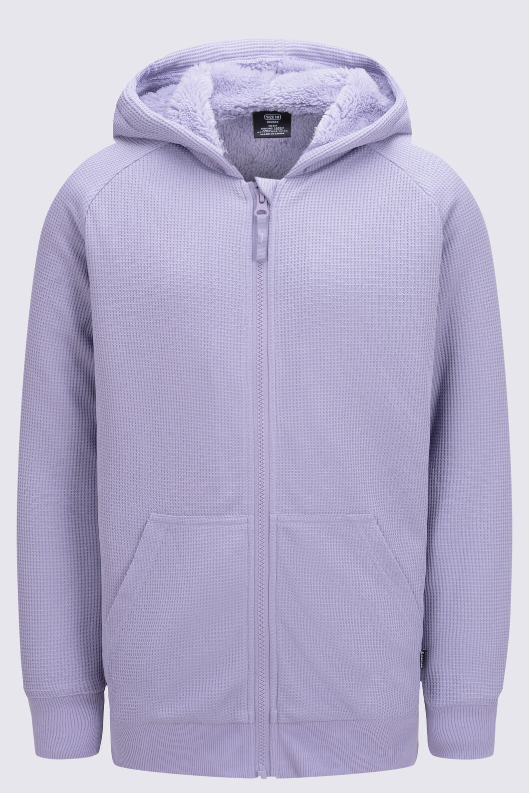 Macpac Kids' Waffle Sherpa Hooded Jacket, Wisteria, hi-res