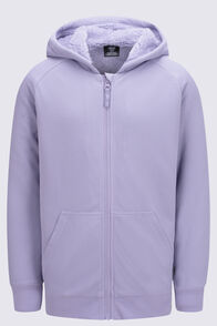 Macpac Kids' Waffle Sherpa Hooded Jacket, Wisteria, hi-res