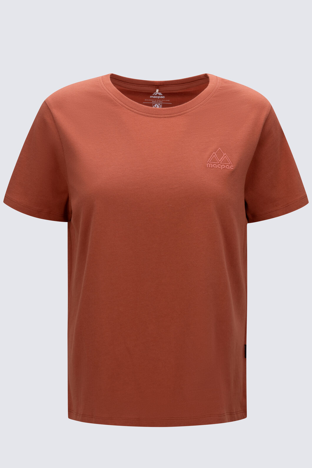 Macpac Women's Vintage Embroidered Fairtrade Organic Cotton Short Sleeve T-Shirt, Auburn, hi-res