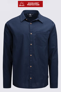Macpac Men's Landscape Long Sleeve Shirt, Baritone Blue, hi-res