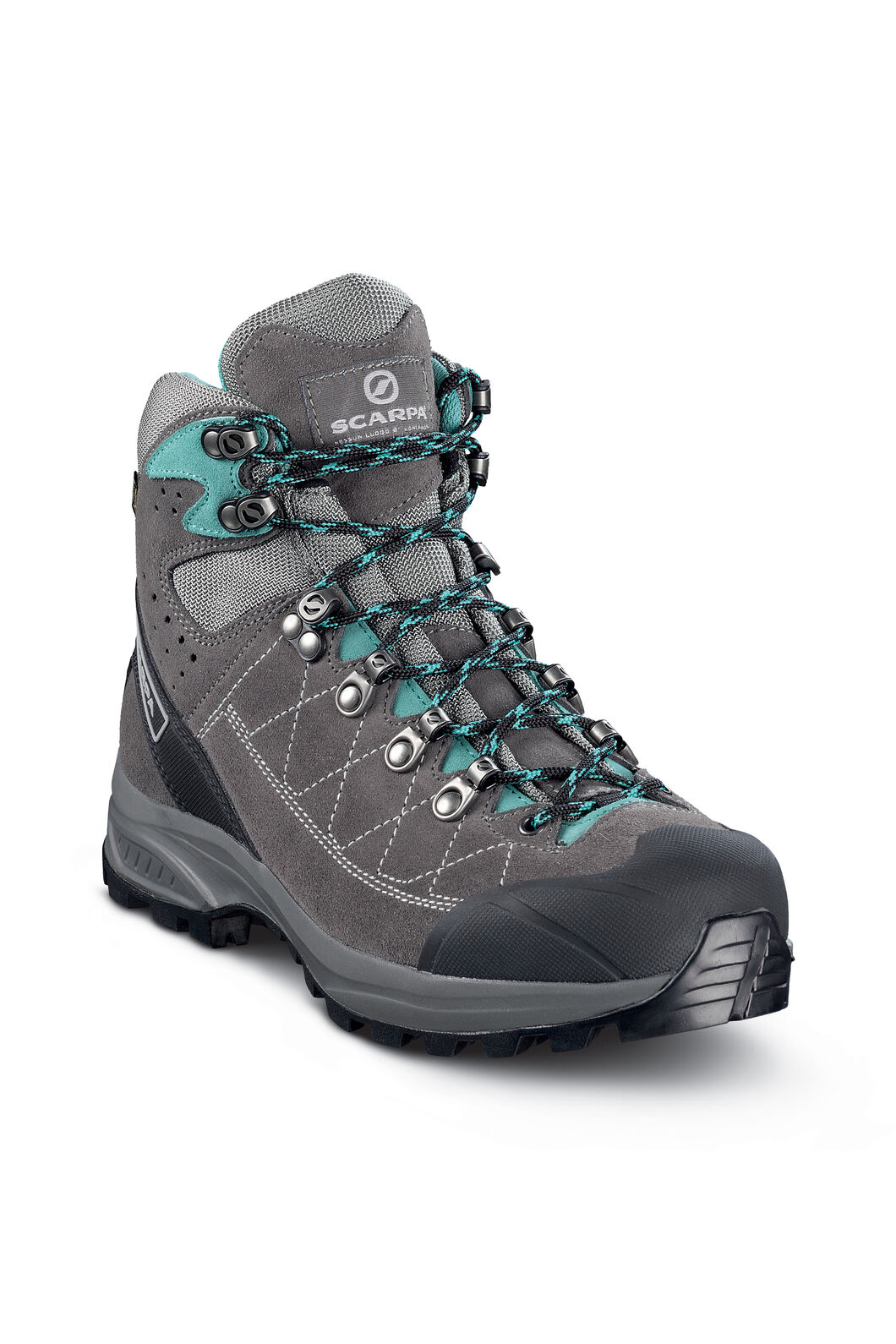 Scarpa Women's Kailash Trek GTX Hiking Boots, Titanium/Smoke/Lagoon, hi-res