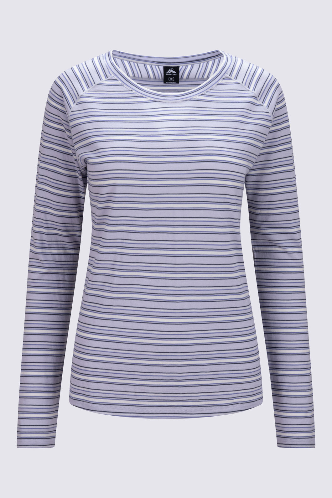 Macpac Women's Ella 180 Merino Long Sleeve T-Shirt, Cosmic Sky/Odyssey Stripe, hi-res