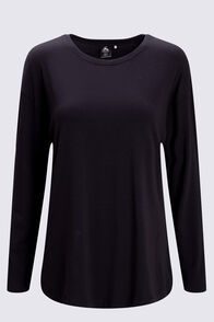 Macpac Women's Long Sleeve Modal T-Shirt, Black, hi-res