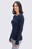 Macpac Women's 220 Merino Long Sleeve Top, Navy, hi-res