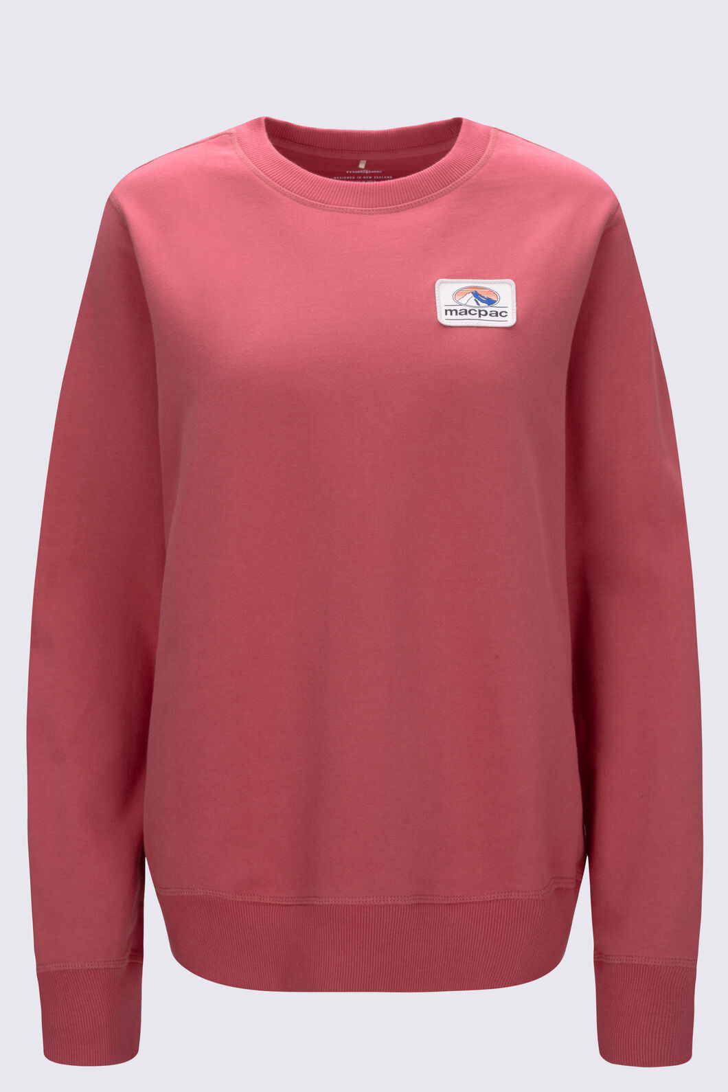 Macpac Women's Fairtrade Organic Cotton Crew, Mineral Red, hi-res