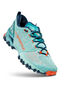 La Sportiva Women's Bushido II Shoes, Lagoon/Cherry Tomato, hi-res