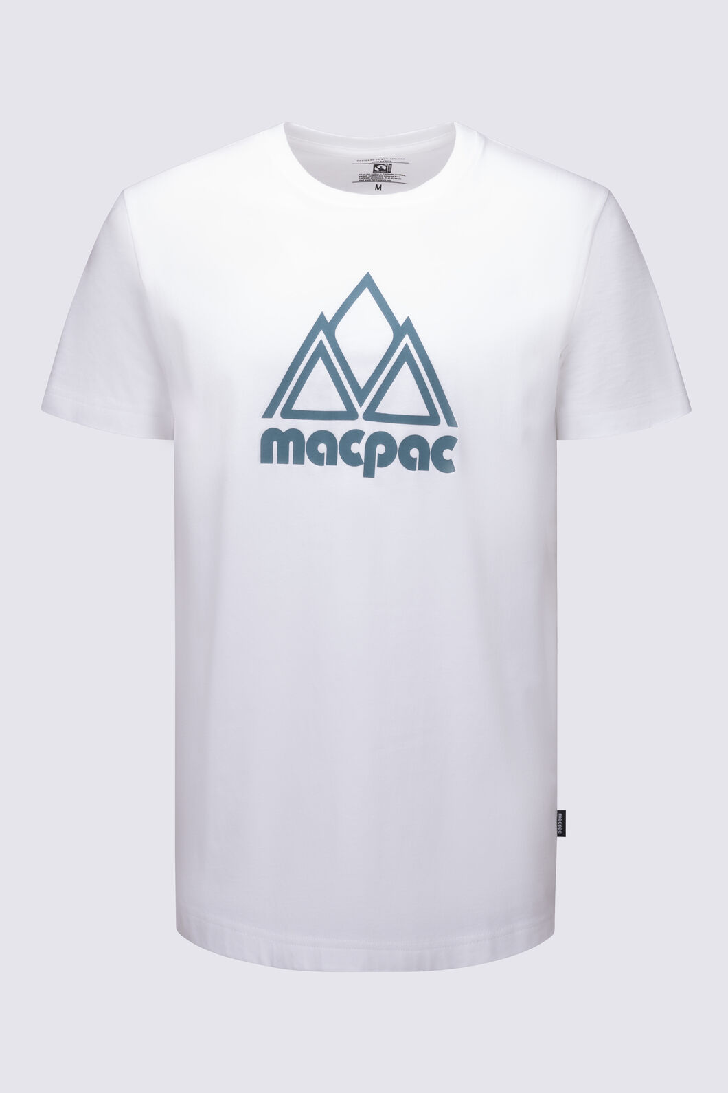 Macpac Men's Vintage Fairtrade Organic Cotton Short Sleeve T-Shirt, White, hi-res
