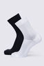 Macpac Everyday Crew Sock — 2 Pack, Black/White, hi-res