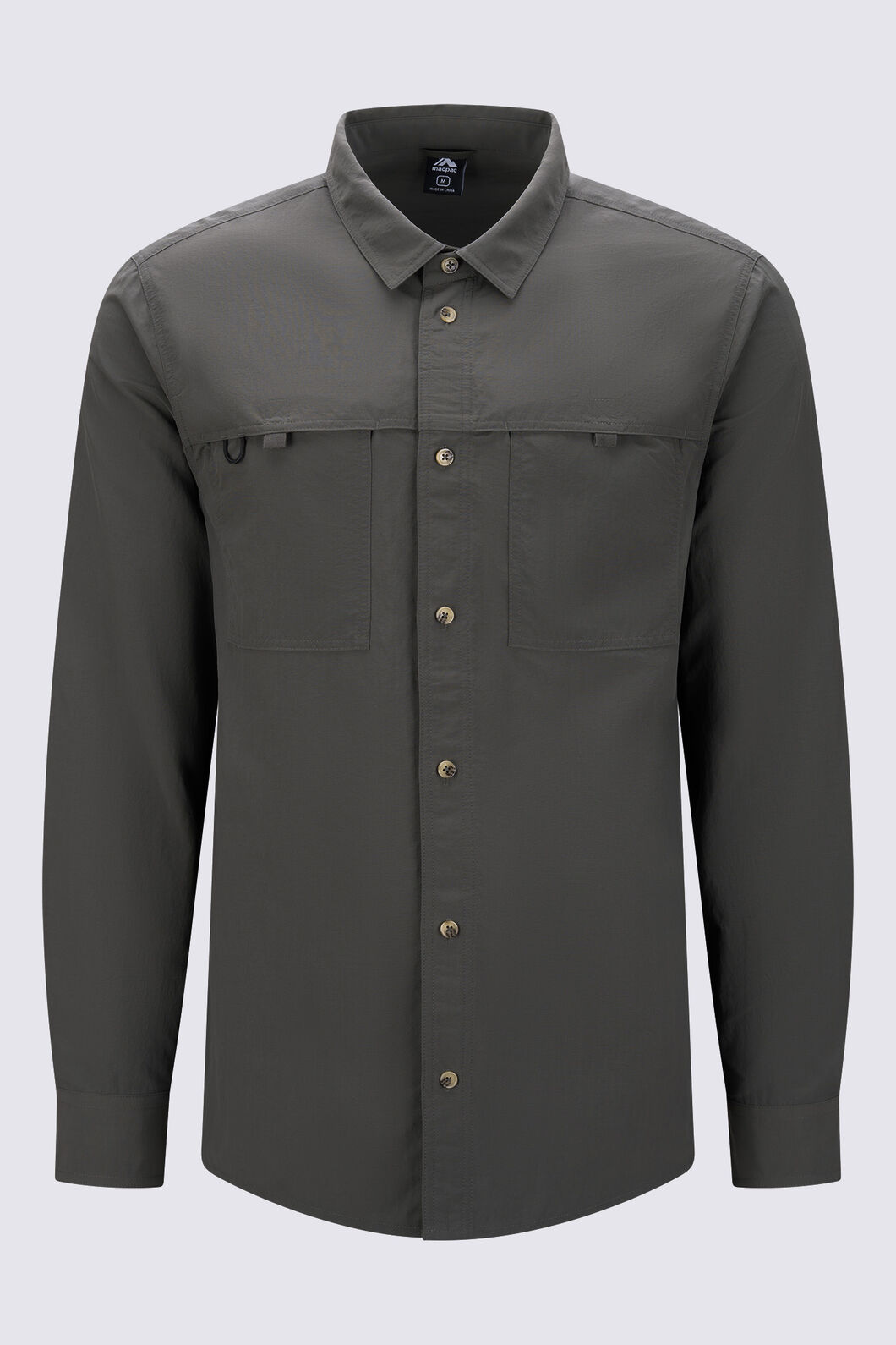 Macpac Men's Eastport Long-Sleeve Shirt, Beluga, hi-res