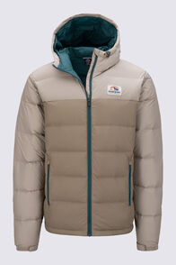 Macpac Men's Halo Hooded Down Jacket ♺, Sand/Lead Grey, hi-res