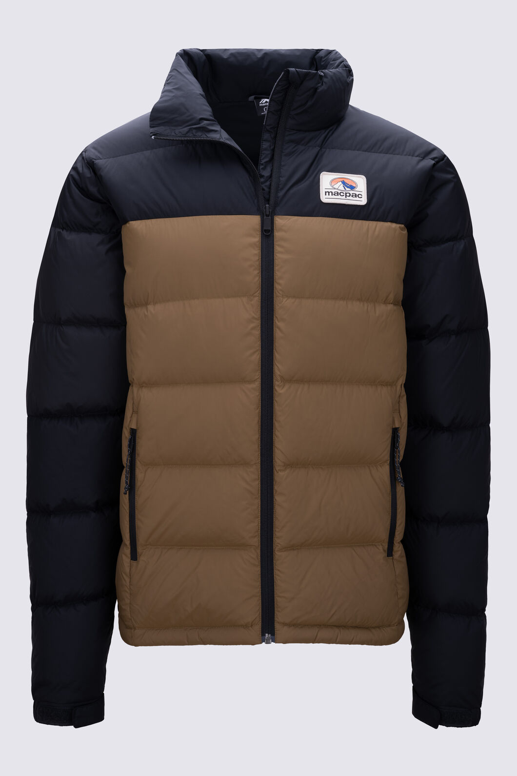 Macpac Men's Halo Down Jacket ♺, Black/Kangaroo, hi-res