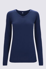 Macpac Women's 150 Merino V-Neck Top, Naval Academy, hi-res