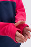 Macpac Kids' Ruru Fleece Pullover, Raspberry/Navy, hi-res