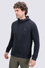 Macpac Mens Mountain Hooded Fleece Jacket, True Black, hi-res