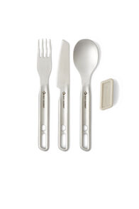 Sea to Summit Detour Stainless Steel Cutlery Set — 3 Piece, Steel/Laurel Wreath, hi-res