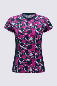 Macpac Women's Short Sleeve Rash Top, Deep Teal Shatter, hi-res