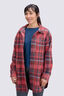Macpac Women's Cinder Fleece Shirt, Hot Chocolate Plaid, hi-res