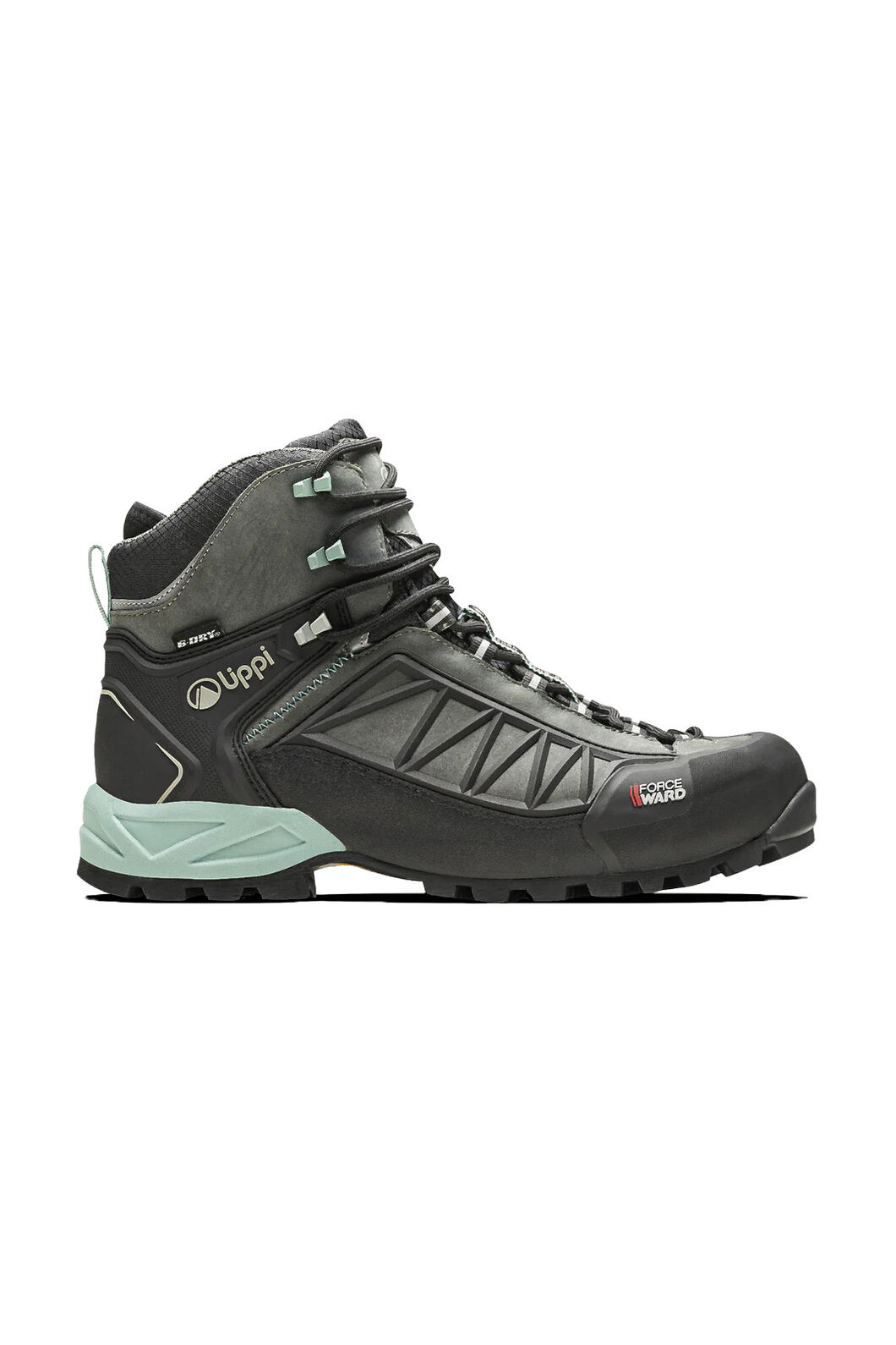 Lippi Women's Bravo Evo Mid Hiking Boots, Dark Grey/Turquoise, hi-res