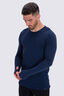 Macpac Men's 220 Merino Long Sleeve Top, Navy, hi-res