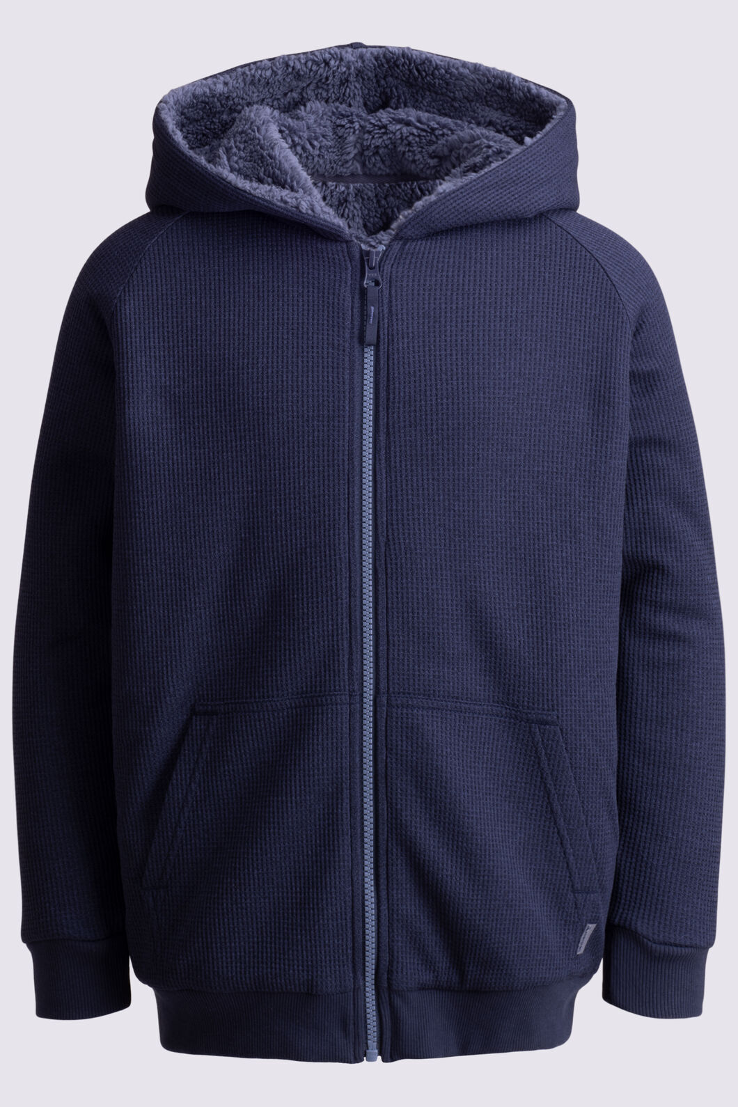 Macpac Kids' Waffle Sherpa Jacket, Navy, hi-res