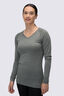 Macpac Women's 150 Merino V-Neck Top, Agave Marle, hi-res