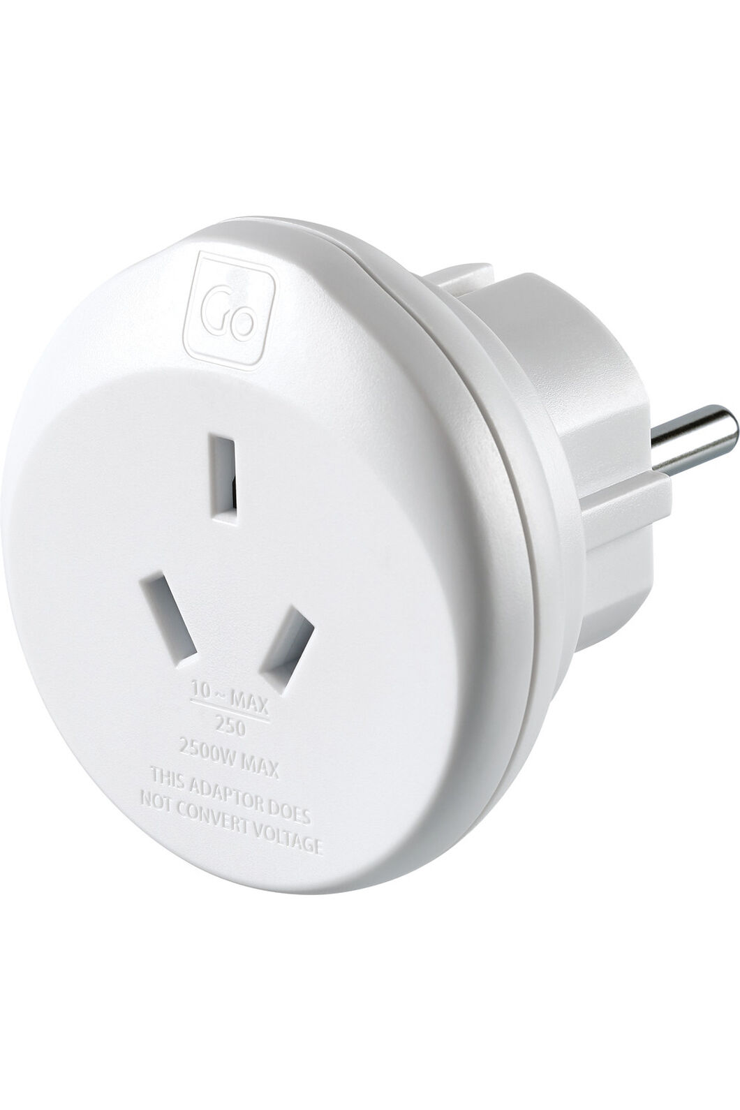 Go Travel AUS and NZ to EU Adaptor, White, hi-res
