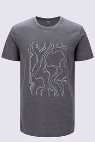 Macpac Men&rsquo;s Braided River Merino 180 T-Shirt, Beluga Marle, hi-res