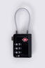 Macpac 3-dial Metal TSA 8 Cable Travel Padlock, Black, hi-res