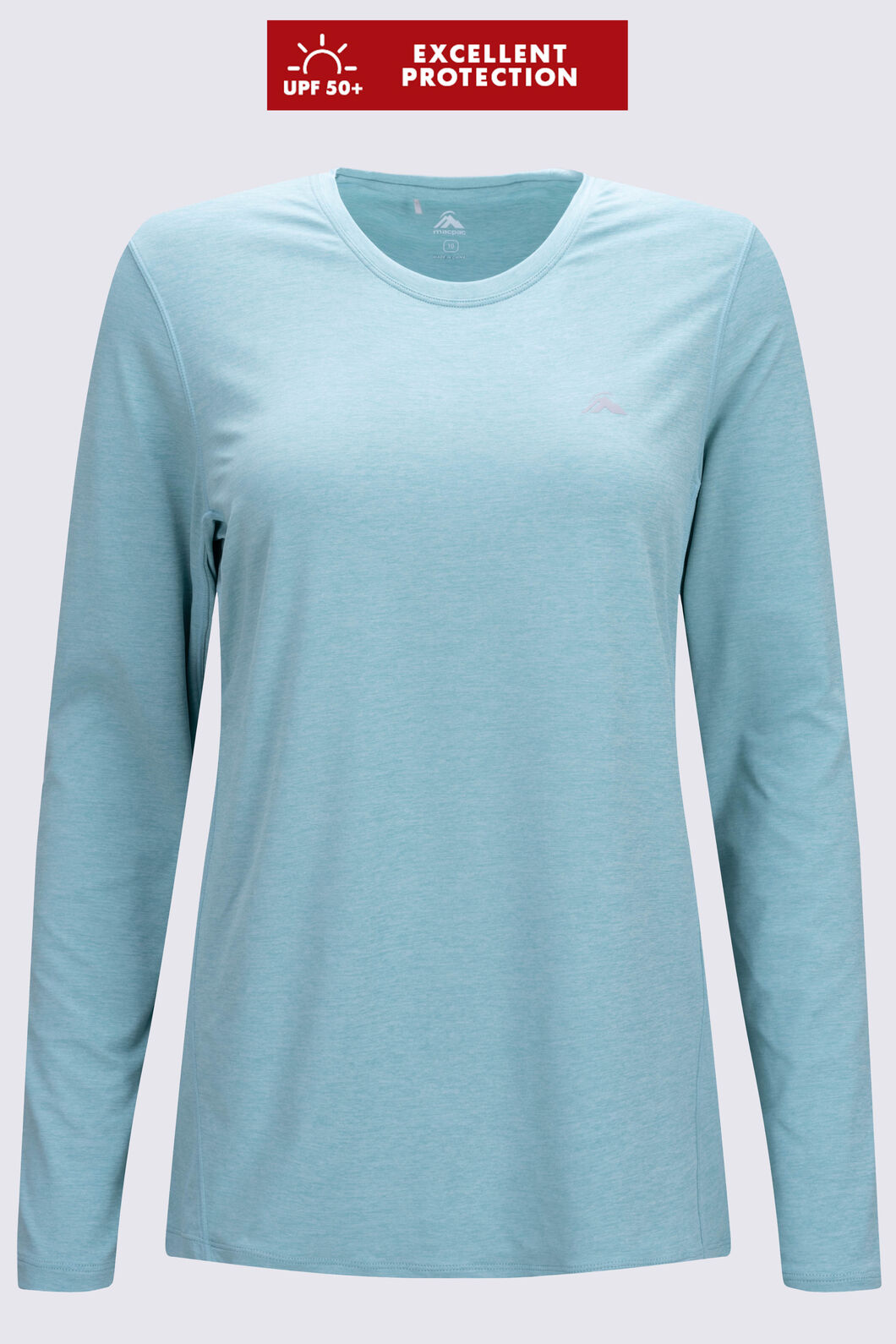 Macpac Women's brrr° Long Sleeve T-Shirt, Aqua Haze, hi-res