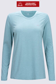 Macpac Women's brrr° Long Sleeve T-Shirt, Aqua Haze, hi-res