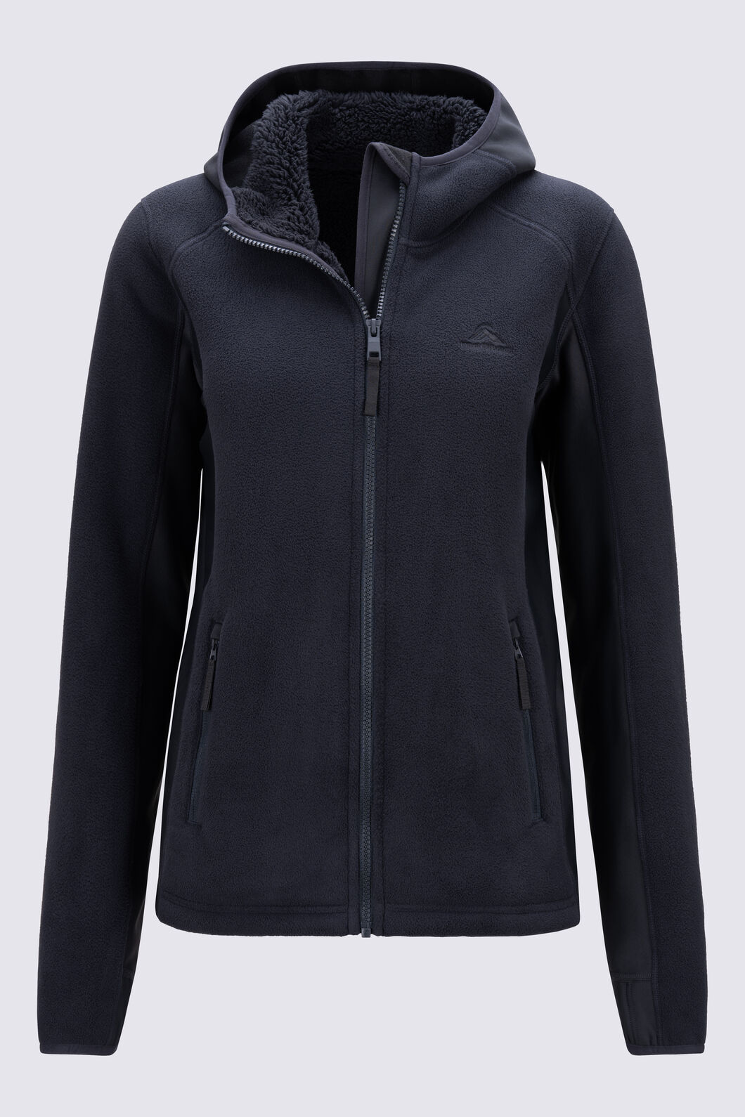 Macpac Women&rsquo;s Mountain Hooded Fleece Jacket, Black, hi-res